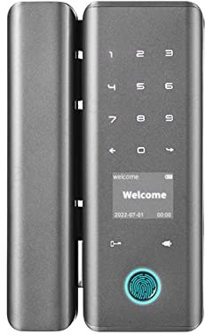 KUMIAN Smart Lock, Smart Lock With Glass Door Biometric Fingerprint Lock For Tuya App Keyless Entry Fingerprint/Password/NFC/Card/Key/App,for Bedroom Hotel Office Apartment(Options 3)