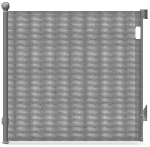 VOUNOT® Barrera Seguridad Niños Escalera Extensible, 0-180cm Puerta Seguridad Bebé Retráctil Operación con Una Mano, Valla Seguridad Infantil Perros para Escaleras Pasillos Interiores Exteriores Gris