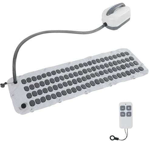 AQQHSAIN Alfombrilla de baño de burbujas eléctrica portátil para bañera de hidromasaje, antideslizante, impermeable, masajeador de cuerpo completo con ventosa en la parte inferior, ajustable, máquina