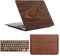 FFBOFFC Laptop Shell Compatible with MacBook Pro 14 inch Case 2023 2022 2021 Model A2992 A2918 A2779 A2442 with Retina Display & Touch ID, Leather Shell Case & Bag & Keyboard Cover, Dark Wooden