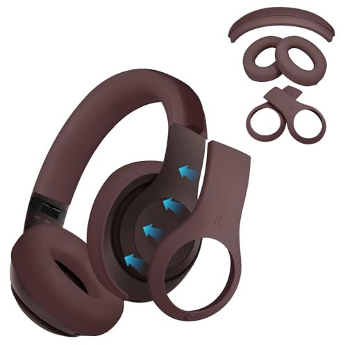 【3 in 1】 Studio Pro Silicone Case Cover,Headband Cover/Ear Pad Cover/Shell Cover for Beats Studio Pro Headphone,Studio Pro Soft Silicone Protector Accessories(Deep Brown)