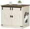 Hzuaneri Maison de Toilette Chat, Meuble Litiere Chat, Meuble à Litière avec Cloison Amovible, Maison pour Chats, Entrée Réversible à Gauche ou à Droite, 60 x 50 x 54 cm, Marron et Blanc CB84514X