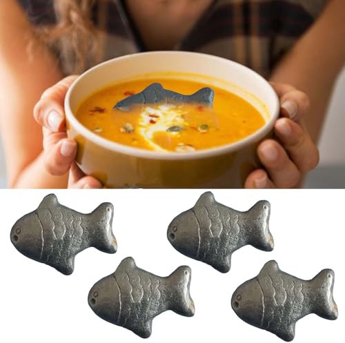 Iron Fish for Iron Deficiency Ir-on Fish for Cooking Nautical Animal Decor & Dietary Supplement Prenatal Nutrition Support |Fe Kitchen Helper Infused Cooking Aid Reusable (4)