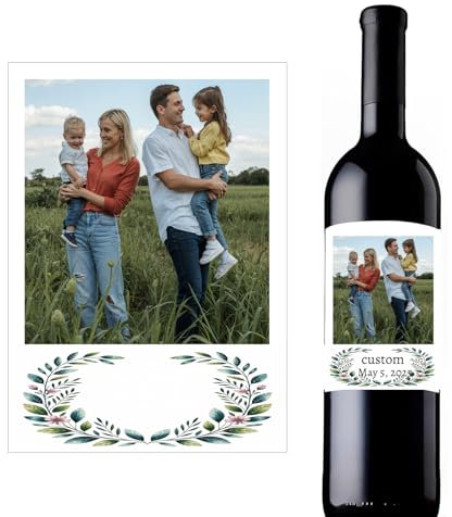 Etiquetas personalizadas para botellas de vino (paquete de 25) | Etiquetas personalizadas para fiestas de tamaño mediano