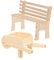 ERINGOGO 1 Set Mini Bench and Trolley Mini House Prop Tiny Chair for Dollhouse Decoration for Miniature Landscaping and Home Decor