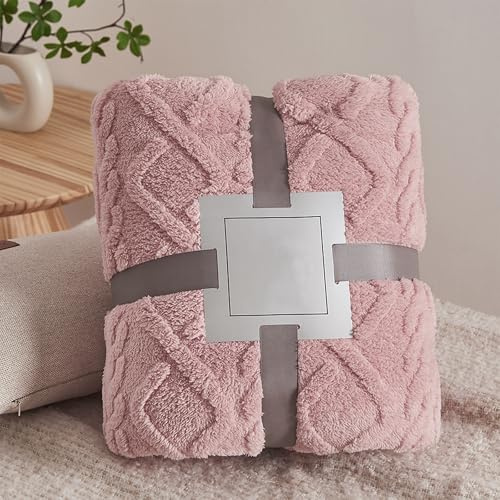 bechoanigel Kuscheldecke Flauschig, Boho Sofadecke, 150x200 cm Couch Decke, Plaid Decke für Sofa, Wohndecke, Wolldecke für Bett Sofa Büro (Rote Jade Farbe)