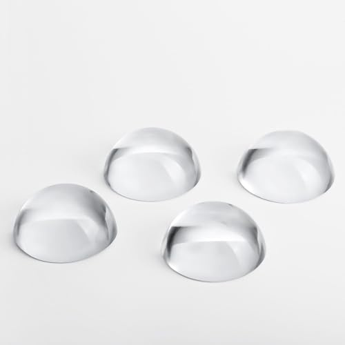 HDCRYSTALGIFTS 4 x 4,82 cm Kristallkuppel-Lupen-Briefbeschwerer, klare verzerrungsfreie Optik, konvexes Linsen-Set für Physik, Klassenzimmer, Heimdekoration, Abschlussgeschenke