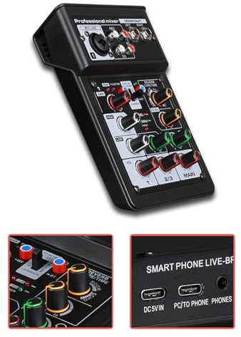 Audio Mixer, DJ Audio Mixer Sound Board Sound DJ Board Console System for Recording, Live Streaming, Podcasting