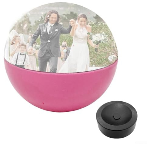 Oniissy Für Crystal Ball Video-Player, unterstützt WLAN, 3D-Speicher, Kugel, digitale Anzeige, Speicher, Kugel-Lampe, digitale Fotosphäre, Geschenk für Geburtstag, Weihnachten (Rosa)