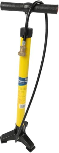 Pompa officina bici tubolare in metallo giallo, raccordo in ottone