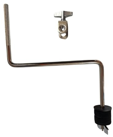 Gettimore Z Shape Drum Cymbal Rod Clamp with Adjustable Screw Clip, Metal and Felt Percussion Hardware for Drum Rack Compatible with Drum Set Parts, Silver