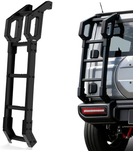 CKCD Scaletta per portellone posteriore compatibili con Suzuki Jimny Sierra JB64 JB74 2019-2024, Scaletta posteriore integrata, Scaletta per cross country, Lega di alluminio