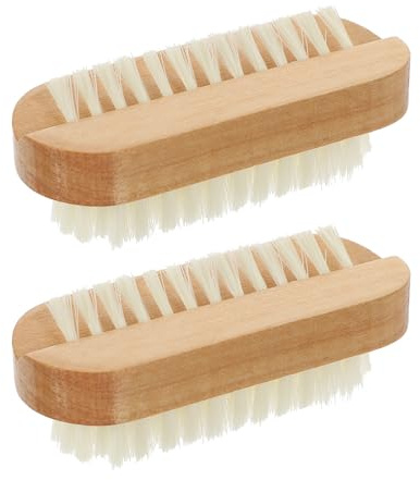 MAJORMENCH Fingernagelbürste aus Lotus Holz und Pp 2 Stück Kompakt und Stilvoll zur Reinigung von Finger und Zehennägeln im Salon und Professionellen Gebrauch