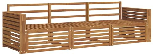 vidaXL Outdoor-Sofagarnitur 3 pcs Natur Massivholz Akazie, Garten, modernes Ecksofa, belastbare Gartenmöbel, Lounge für Terrasse, ideales Set für Balkon