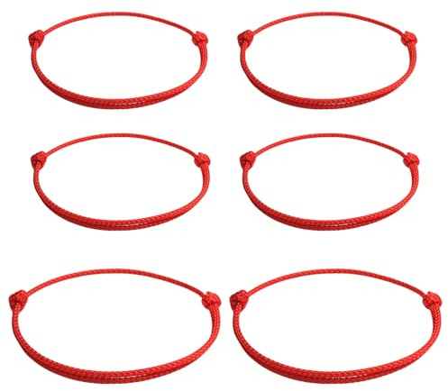 FAINCA 4 Pezzi Bracciale Kabbalah Filo Rosso del Destino con 2 Cavigliere | Bracciale Filo Rosso del Destino Lunghezza Regolabile Adatto per Gli Spostamenti Quotidiani Capodanno e Compleanni