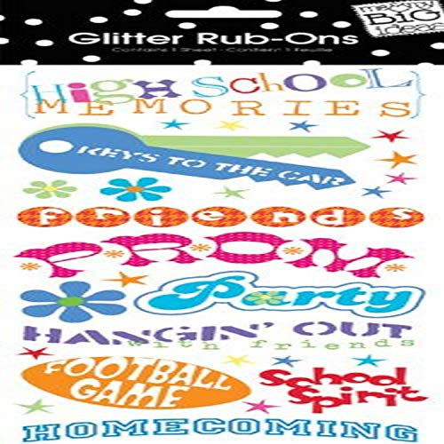 Me & My Big Ideas Glitzer-Rub-Ons, 35,6 x 12,7 cm, High School