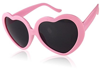 Boolavard Kids Fashion Retro Summer Cuore Heart Shape Design Lolita Occhiali da sole Occhiali da Vista (Rosa Chiaro)
