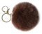 NOVAGO Porte Clé Pompon en Vrai Poil de Lapin, Doux au Toucher Garanti (Marron foncé)
