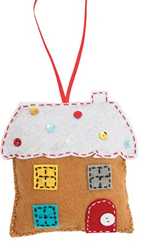 Trimits Christmas Felt Decoration Kits, 11 x 11cm, Gingerbread House