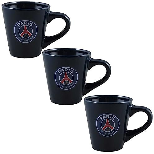 PSG 173PSG504EXP Set de 3 Tasses à café Mixte Enfant, Noir, 3 Unité (Lot de 1)