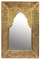Orient Spiegel Wandspiegel Malik 42cm groß Gold | Großer Marokkanischer Flurspiegel mit Holzrahmen orientalisch verziert | Orientalischer Vintage Badspiegel ohne Beleuchtung als Orientalische Deko