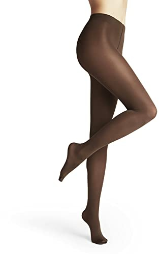 FALKE Damen Strumpfhose Seidenglatt 40 DEN W TI Halb-Blickdicht einfarbig 1 Stück, Braun (Coffee 5309), M