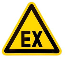 Aufkleber Warnzeichen „Warnung vor explosionsfähiger Atmosphäre EX“ nach D-W 021 ISO 7010 | SL 10 cm Made in Germany, Größe: 1 Stück