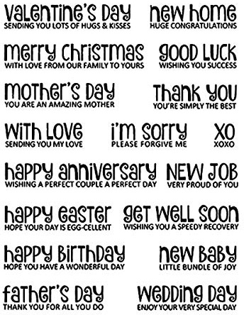 Valentinstag Sending Love XO Good Luck Merry Christmas New Job Grußworte Transparent Silikon Durable DIY Clear Stempel für Kartenherstellung und Scrapbooking Handmade Craft Fotoalbum Decor