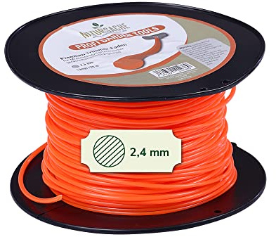 Natursache Trimmerfaden für Rasentrimmer, orange, rund I 2,4 mm x 120 m I Extra reißfester Mähfaden für maximale Schnittleistung I Zubehör für Motorsense