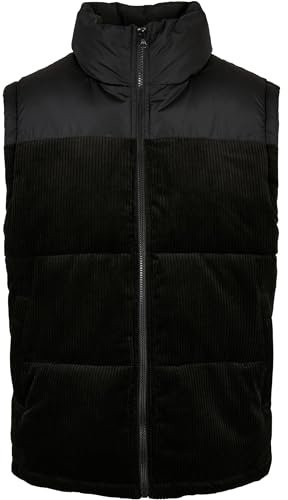 Urban Classics Herren Cord Vest Weste, Black, M