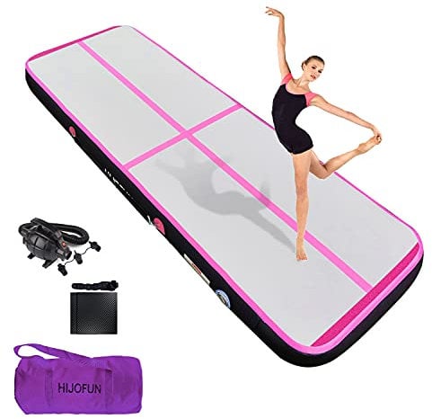 HIJOFUN Air Floor Mat 3/4/5/6M Tumbling Mat Inflatable Gymnastics Mat Thick 10cm/20cm with Pump for Youth/Adults 600 * 100 * 20cm