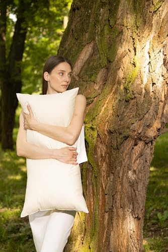Vitaschlaf® Bio-Luxe-KBA Daune Kissen Organic GÄNSE Deutsche Qualitat 30% Daune - FLACH DÜNN - (50 x 70 cm)
