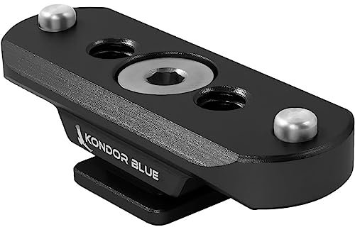 KONDOR BLUE | NATO Rail to Hot Shoe Adapter for Remote Trigger Top Handles | Add a top Handle to Any Camera, Ultra-Durable, & Spring-Loaded Safety Pins | Raven Black
