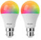 DiCUNO Ampoule Connectée LED, Ampoule WiFi LED Intelligente B22 Compatible avec Alexa et Google Home, Baïonnette 9W Dimmable Multicouleur 2700K-5000K RGBCW, 800LM, Sans Hub Requis, Lot de 2