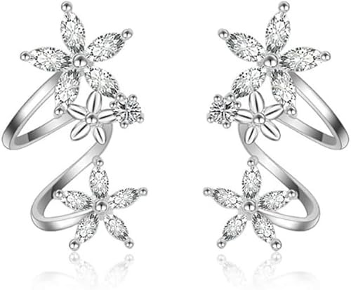 KOEMCY Klaue Ohrringe Ohrstecker für Frauen Mädchen Nadel Ohrstecker Kreative Zirkon Blumen Ohrstecker Nadel Ohrringe Wrap Ohrstecker Zierliche Winzige Ohrringe