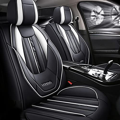 Maipula Auto Sitzauflage Für Nissan Für Qashqai J10 J11 2006-2018 5 Sitze Allwetter-Autositzbezug Kunstleder Komfortabler Autositzbezüge,Schwarz und weiß