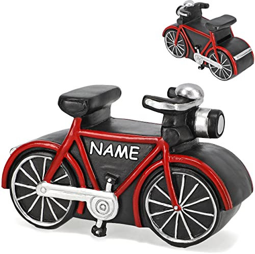 alles-meine.de GmbH Spardose Verschiedene Modelle wählbar mit Verschluss - aus Kunstharz/Polyresin Fahrrad/Bike - E-Bike inkl. Name - mit Verschluss - aus Polyresin /..