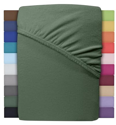 Winter Spannbettlaken | Farbenfrohes Thermo Fleece | Spannbetttuch, Bettlaken in vielen Größen und Farben (Dunkelgrün/Tannengrün, 140 x 200 cm - 160 x 200 cm)