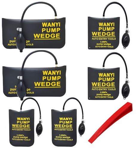 WANYI Inflatable Air Wedge Wedges Air Wedge Bag Pump Inflatable Door Air Pump Wedge for Leveling, Protecting and Moving Household Appliances, Heavy Equipment (2L+2M+2S)
