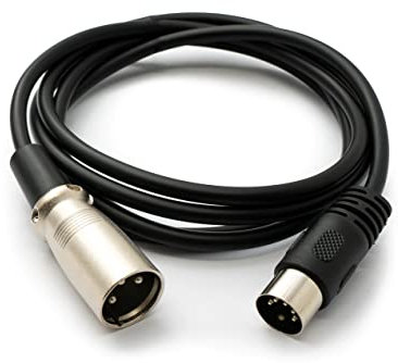 System-S Cable de audio de 150 cm XLR de 3 pines macho a DIN 5 pines adaptador en negro