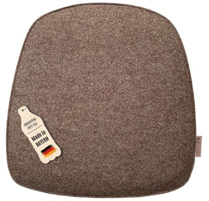 kontor28® - Sitzkissen Filz handgefertigt Made IN Germany | Sitzkissen Stuhl 39x40 cm aus rPET-Filz extra weiche und robuste Polsterung | Sitzauflage Stuhl für In- und Outdoor | naturmeliert 1er-Set