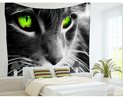 MEKPAM Tier Katze Hintergrund Stoff Hintergrund Dekostoff Wandteppich Heimdekoration Wandmalerei 230x180cm