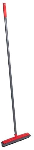 Dirt Devil Gummibesen - Besen Tierhaar - Gummi - Wischer Mit Stiel - 120 cm - Grau/Rot