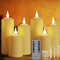 BOWKA 6 Stück LED Kerzen Wiederaufladbar Außenbereich Kerzenlichter mit Fernbedienung Timer Wasserdichte Flackerndes warmweiß Dimmbar Stumpenkerze USB-Kabel für Hause Garten Weihnachten Deko 6er/beige