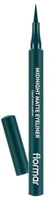 Flormar Midnight Matte Eyeliner Waterproof - Flüssiger Wasserfester Eyeliner mit extra mattem Finish – Flexible Filzspitze für präzise Linien – Hochpigmentiert & langanhaltend, 4 Green