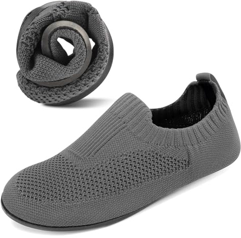 KOWAYI Hausschuhe Damen Herren Hüttenschuhe Memory Foam Slip On Slipper | Geschlossene Unisex Pantoffeln als Slip On Slippers mit Memory Foam für weichen Gehkomfort Innenbereich