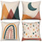 ASDCXZ Boho Kissenbezug 40x40 cm 4er Set, Modern Abstrakt Kunst Spitze Mond Spot Beige Sofa Dekokissen Kissenbezüge Kissenhülle Waschbar Polyester Flachs Textil Polster Kopfkissenbezug Kissen Bezug
