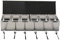ECUTEE Portacondimenti, Set di 6 Condimento Box Spezia Jar, Sei Scatola di Condimento in Acciaio Inox Estraibili con Coperchio e 6 cucchiai per spezie, sale e zucchero, condimenti, 46x 15cm