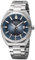 REGENT Herrenuhr Quarz Stahl/Blau 10 Bar 11150792