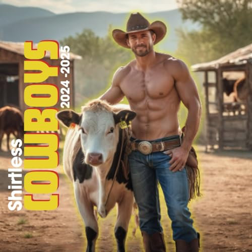 Cowboys 2024 Calendar: 12 Months of Shirtless Farmers from Jan 2024 to Dec 2024,Square 8.5x8.5 For Appreciation , Secret Santa, Christmas Organizing & Planning, CA Holidays,Great Gifts.